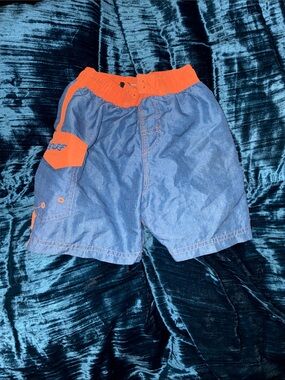 Kids Blue and Orange Swim Shorts